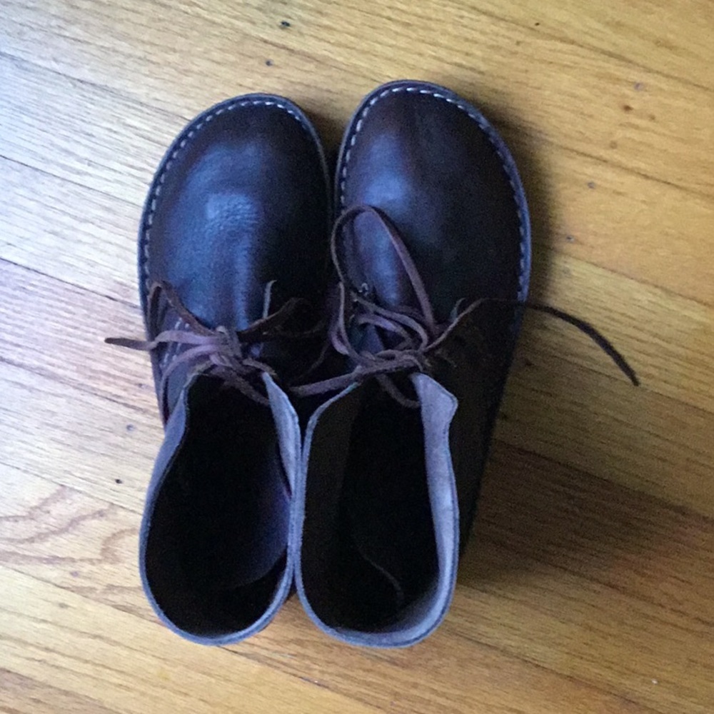 ITALIAN Leather Boho Hippie Minimalist Brown Booties - Picture 8 of 8